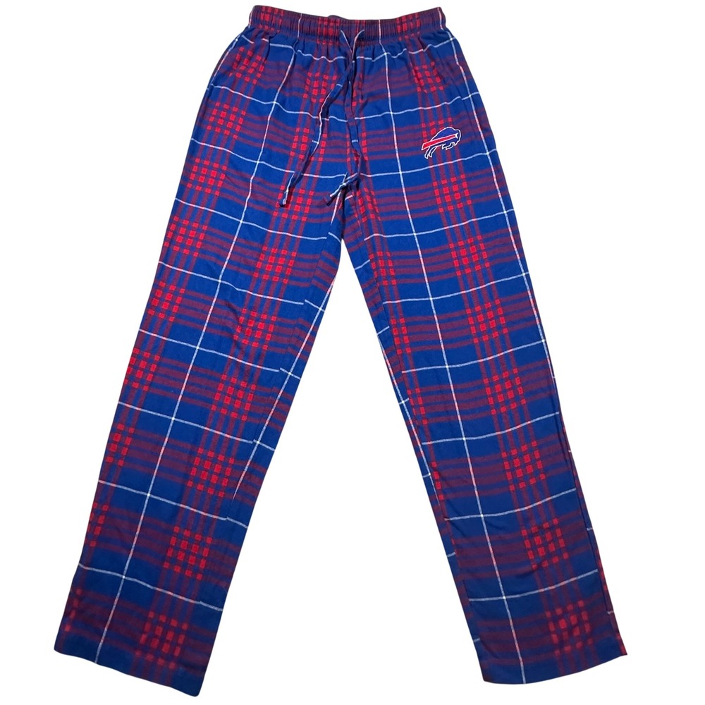 NFL Team Apparel Buffalo Bills Pajama Pants Mens S Blue Red Plaid Loungewear